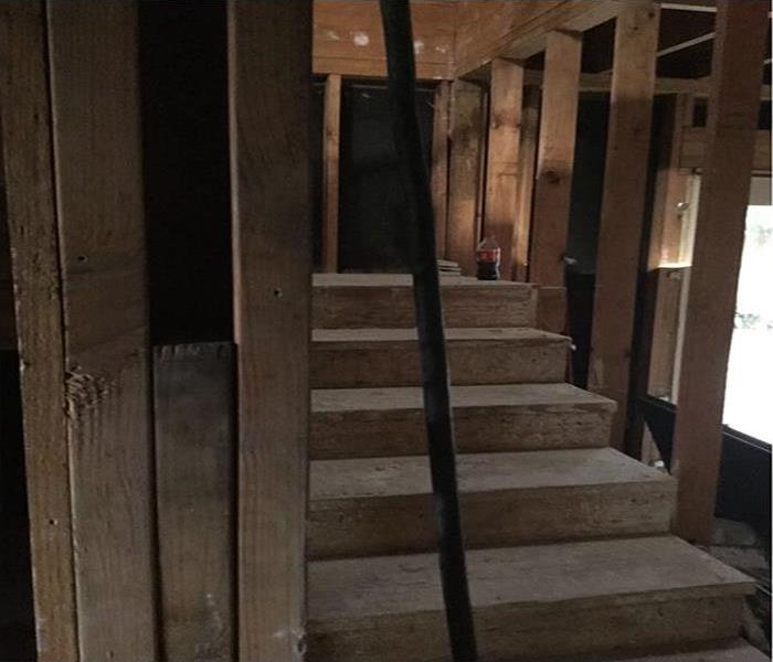 carpeting on stairs removed during restoration process