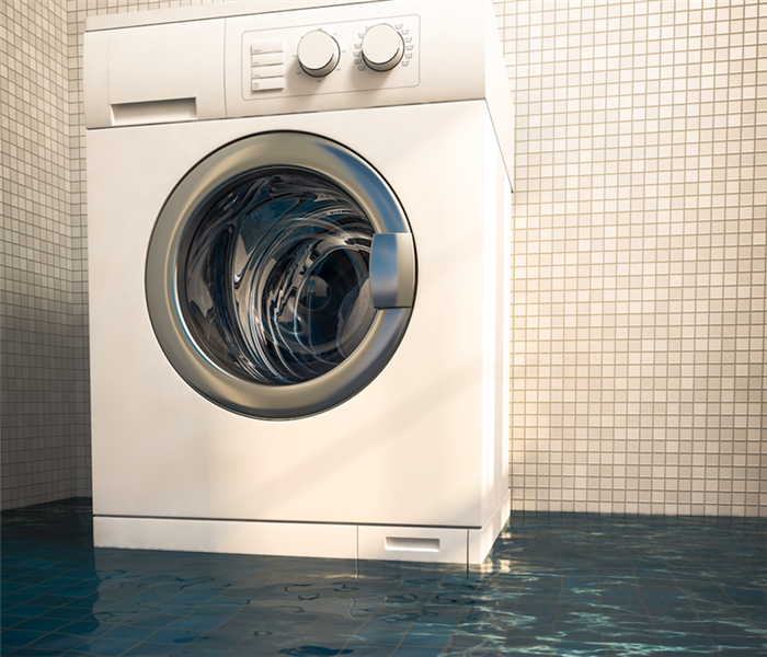 washing machine in flooded area
